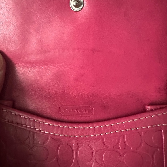 Coach Pink Key Card Holder - EUC - with Monogram Embossing - Picture 5 of 8